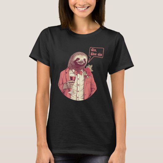 T-shirt Sloth Bartender Boire un Cocktail Joke Hommes et W (Devant)