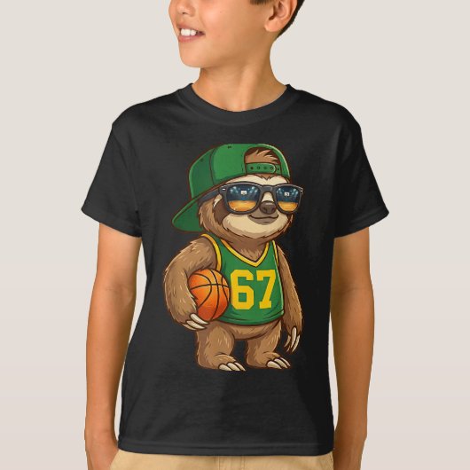 T-shirt Sloth Basketball 67 Gen Alpha Slang Srts Men Boys (Devant)