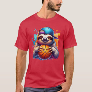 T-shirt Sloth Basketball Player Funny Sports Design funny