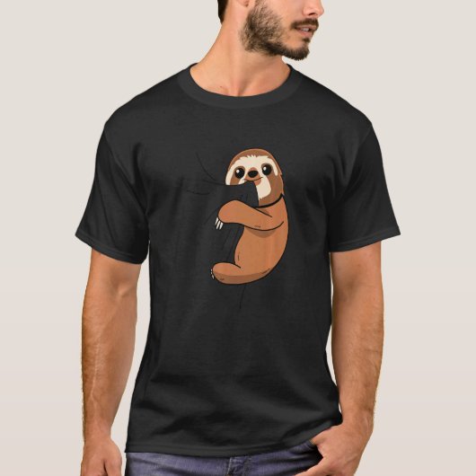 T-shirt Sloth Biting mignonne Sloth Animal Sloth (Devant)