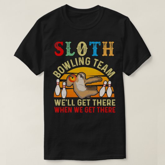 T-shirt Sloth Bowling Team Funny Bowler Bowling (Design devant)