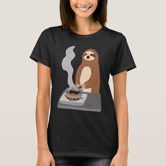 T-shirt Sloth Burns Food Cooking Hobby Chef Ironic Sloth (Devant)