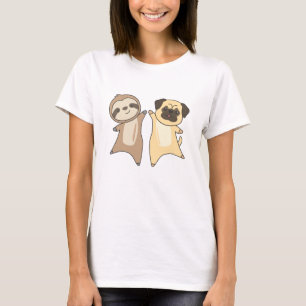T-shirt Sloth Carlin chien Amoureux des animaux Sloth Dogs