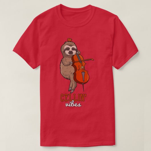 T-shirt Sloth Cello Player Cellist Nap Sloth (Design devant)