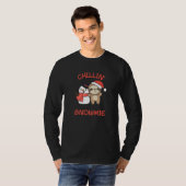T-shirt Sloth Chillin Avec Mon Snowmie Pun (Devant entier)