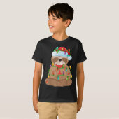 T-shirt Sloth Christmas Shirt For Boys Girls Kids Lights S (Devant entier)