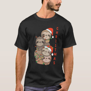 T-shirt Sloth Christmas Tree Animaux mignons Machines à so