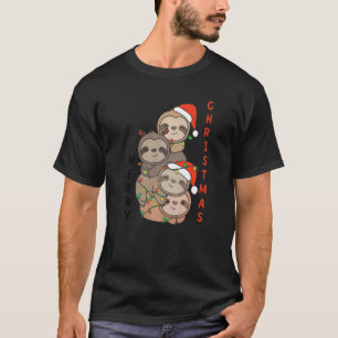 T-shirt Sloth Christmas Tree Animaux mignons Machines à so