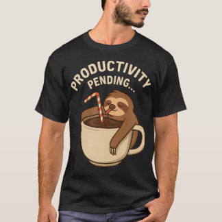 T-shirt Sloth Coffee Productivity Pending Funny