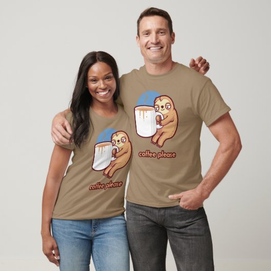T-shirt Sloth Coffee S'Il Vous Plaît (Unisexe)