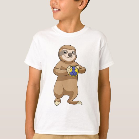 T-shirt Sloth comme joueur de handball avec Handball (Devant)