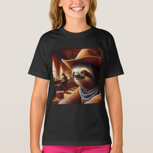 T-shirt Sloth Cowboy à Saloon (Devant)