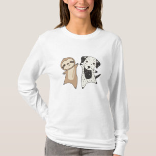 T-shirt Sloth Dalmatian Chien Amoureux des animaux Pour En