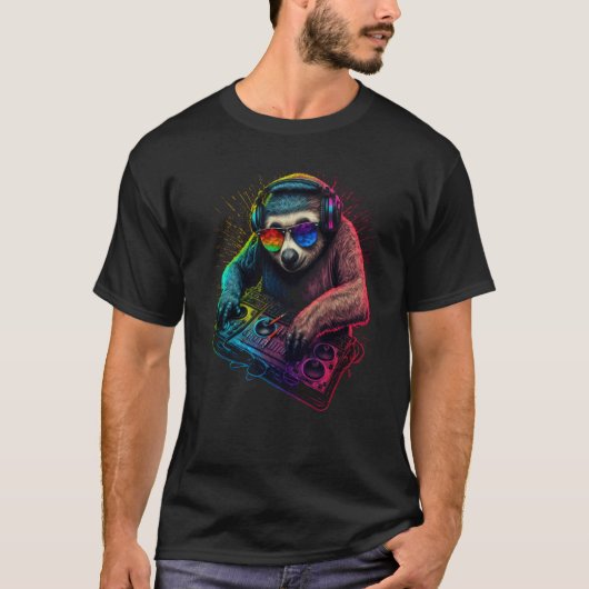 T-shirt Sloth DJ  4 (Devant)