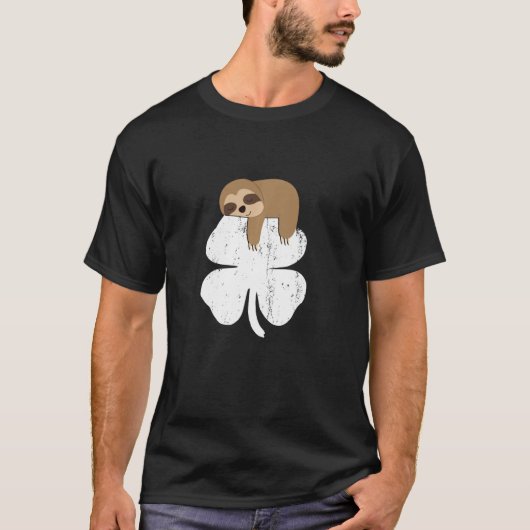 T-shirt Sloth Dormir Sur Le Shamrock St Patrick S Day Spir (Devant)