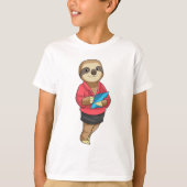 T-shirt Sloth en tant que secrétaire avec Bloc-notes (Devant)