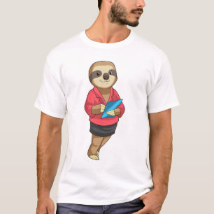 T-shirt Sloth en tant que secrétaire avec Bloc-notes