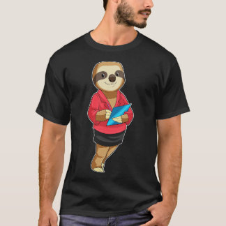 T-shirt Sloth en tant que secrétaire avec Bloc-notes