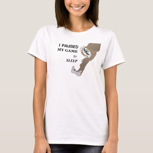 T-Shirt Sloth Endormi avec Manette de Jeu (Devant)