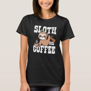 T-shirt Sloth et café matins de routine amusant