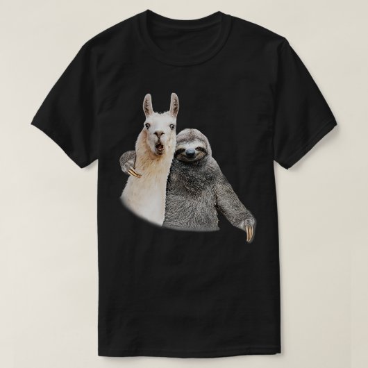 T-SHIRT SLOTH ET LAMA BEST PALS FUNNY (Design devant)