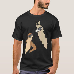 T-shirt Sloth Et Llama Avec Lunettes De Soleil Aiment Les 