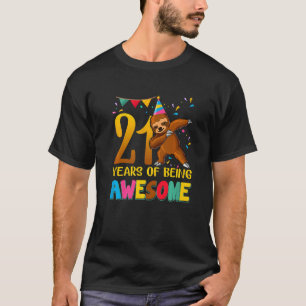 T-shirt Sloth fêtant son 21ème anniversaire en dabant