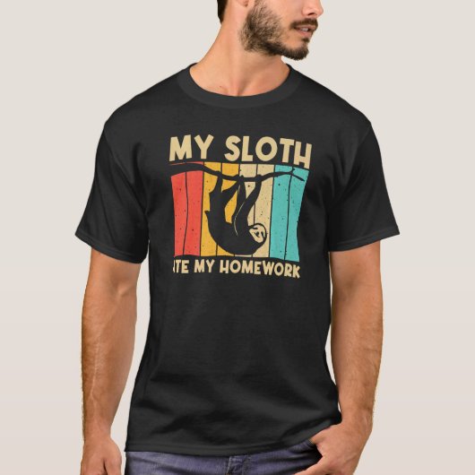T-shirt Sloth For Kids Boys Lazy Sloth Animal (Devant)