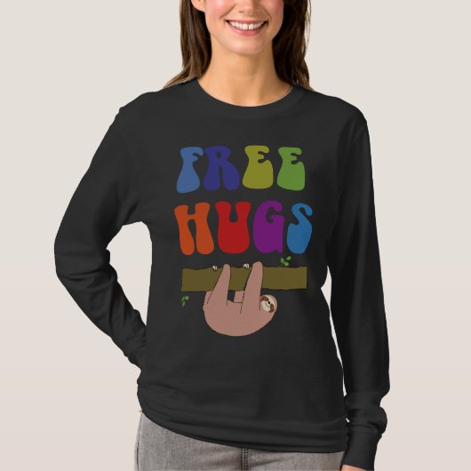 T-shirt Sloth Free Hugs (Devant)