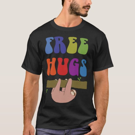T-shirt Sloth Free Hugs (Devant)