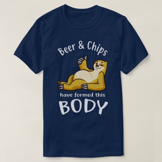 T-shirt Sloth Funny Bière Chips Ventre Papa Corps Hommes C (Design devant)