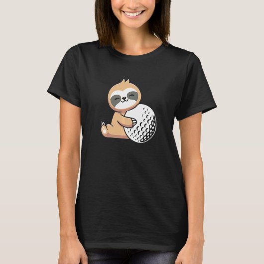 T-shirt Sloth Golf Cute Sloth Holding Golf Ball Sport (Devant)