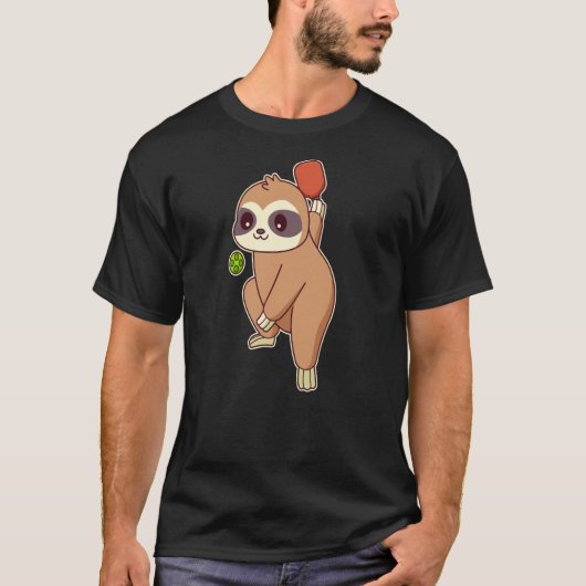 T-shirt Sloth Jouer au Pickleball (Devant)