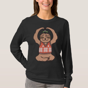 T-shirt Sloth Kiss Christmas Avec Mistletoe