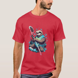 T-shirt Sloth Lacrosse Player La Stick Sports boy family