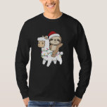 T-shirt Sloth Lama Christmas Snow Winter Animals<br><div class="desc">The sloth rides the llama on Christmas Eve. Funny animals with toxits and snow for the holidays. Donc Funny for Christmas in July. Sloths are cute animals and perfect for Christmas.</div>