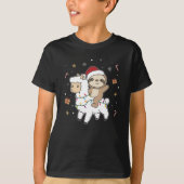T-shirt Sloth Lama Noël Neige Animaux d'hiver (Devant)