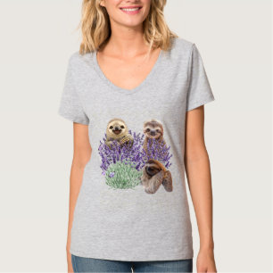T-shirt Sloth Lavender Shirt Femme Sloth Cloth Mère