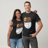 T-shirt Sloth Lazy Animal Volleyball Sport Wild Tree (Unisexe)