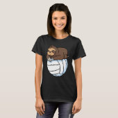 T-shirt Sloth Lazy Animal Volleyball Sport Wild Tree (Devant entier)
