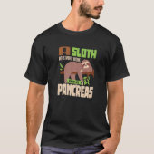 T-shirt Sloth lazy Pancreas T1D Diabetes  1 (Devant)