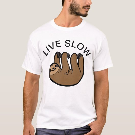 T-shirt Sloth Live Lent (Devant)