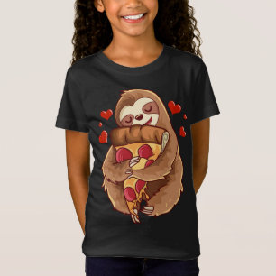 T-Shirt Sloth Love Accrocher Pepperoni Pizza Slice Funny N