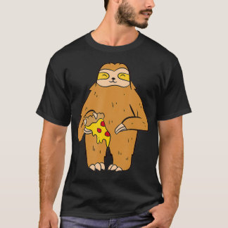 T-shirt Sloth Manger Pizza Slice mignonne Sloth