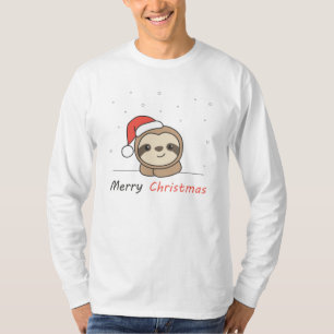 T-shirt Sloth Noël Neige Hiver Animaux Fentes