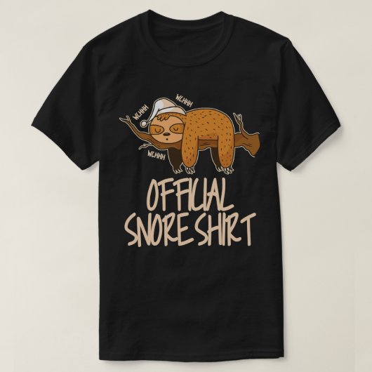 T-shirt Sloth Official snore pyjamas sloth dormir ronfleme (Design devant)