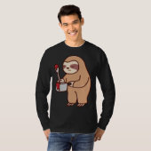 T-shirt Sloth Painting Falling Asleep Ironic Lazy Tired Ro (Devant entier)