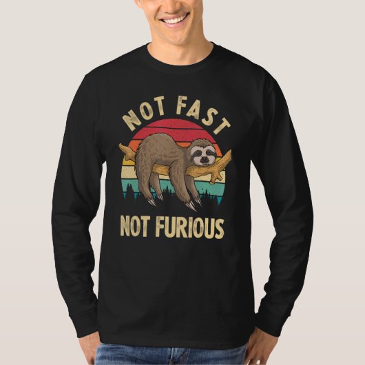 T-shirt Sloth Pas Rapide Pas Furieux Sloth Citation Mignon (Devant)