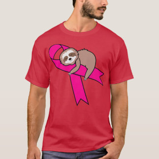 T-shirt Sloth Pink Ribbon Warrier mignon cancer du sein Aw