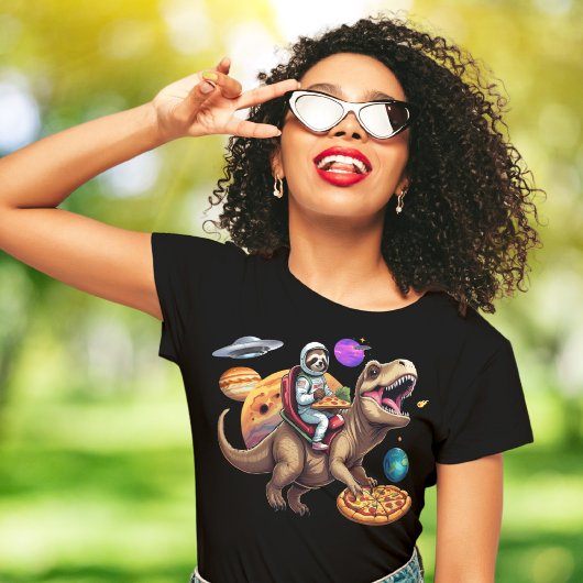 T-shirt Sloth Pizza T-Rex Space Adventure